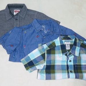 Bundle 3 Button Down Boys Shirts size 4/5